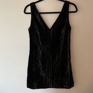 French Connection Black Velvet Sleeveless Mini Dress With Open Back
